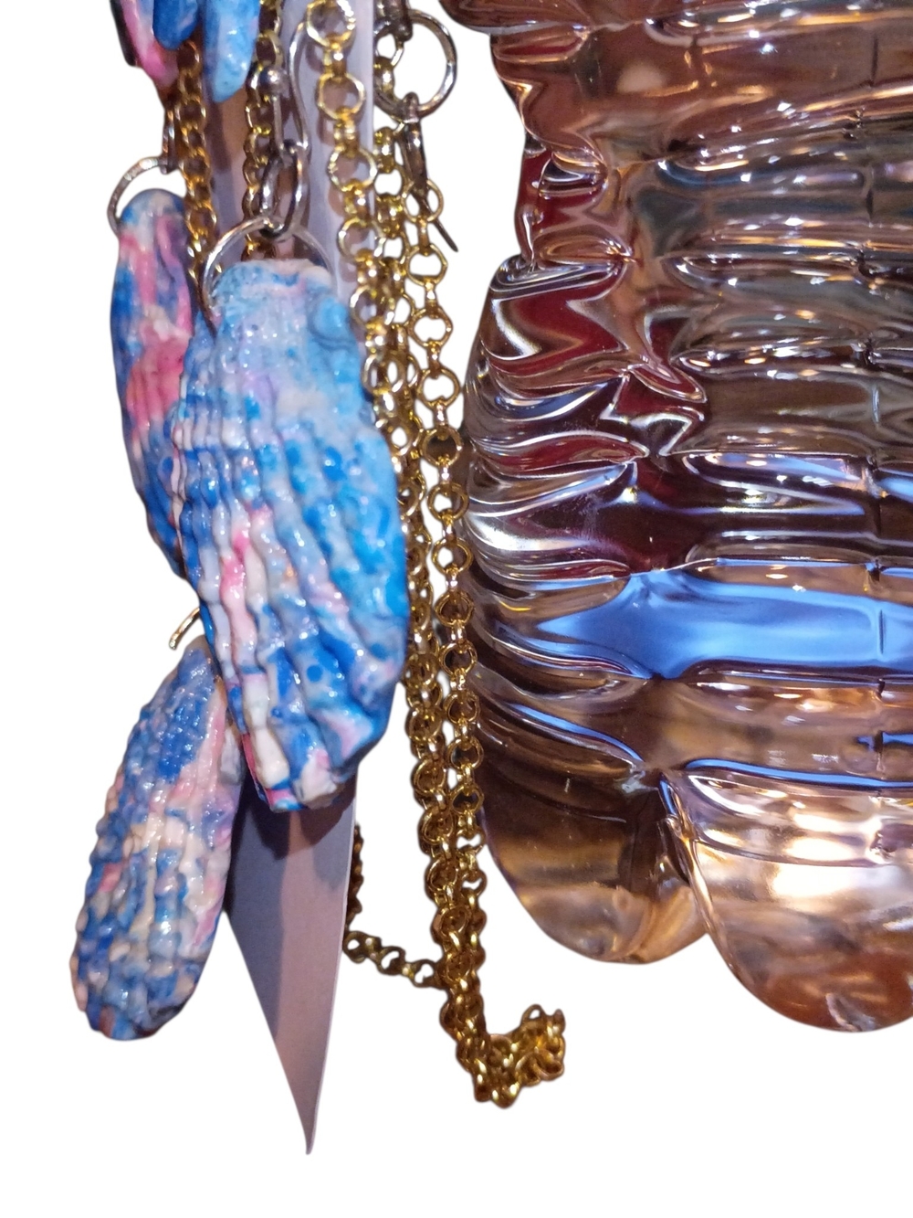 Coastal Vibes  Blue / Pink Shell & Starfish Statement Earrings And Necklace Set - Picture 14 of 14